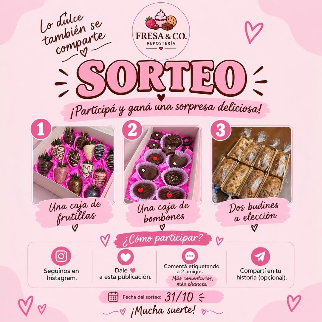 Imagen de 🎉🍓 ¡SORTEO DULCE DE FRESA & CO. REPOSTERÍA! 🧁💗