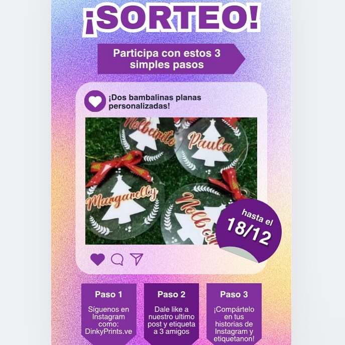 Imagen de PARTICIPA YA!!
Se dará a conocer el ganador/a de el sorteo 
