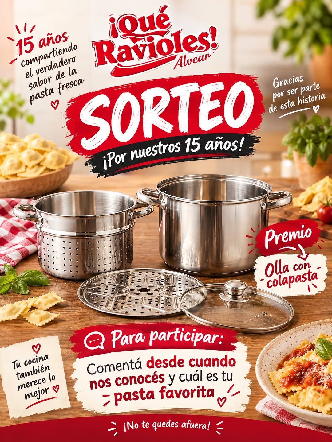 Imagen de 🍝❤️ ¡CUMPLIMOS 15 AÑOS Y QUEREMOS FESTEJARLO CON VO