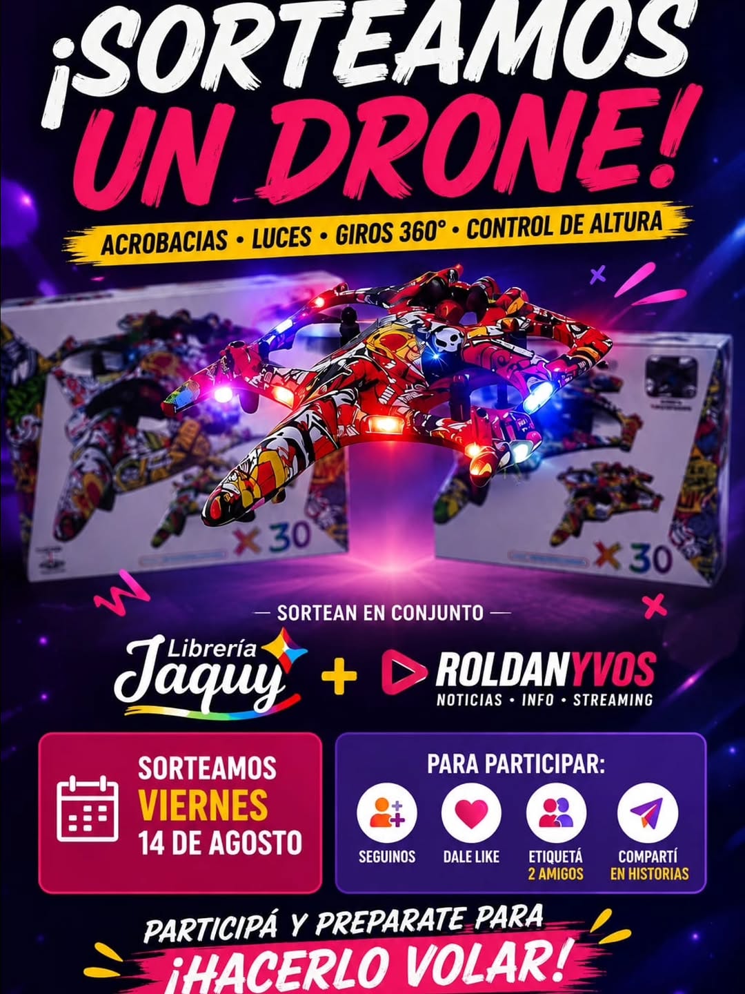 Imagen de 🚁🎉 ¡LIBRERÍA JAQUY TE REGALA UN DRONE POR EL DÍA DE