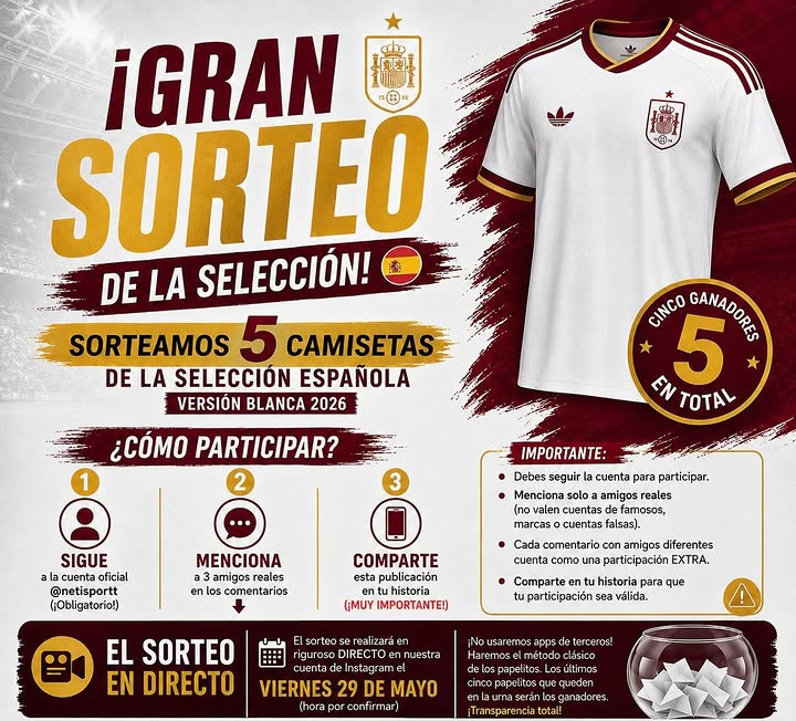 Imagen de 📣🔥 ¡SORTEAZO DE LA SELECCIÓN ESPAÑOLA! 🇪🇸⚽
