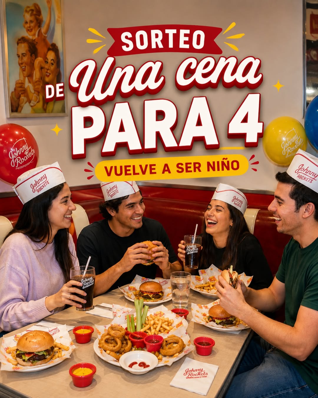 Imagen de 🎉🍔 ¡SORTEO: UNA CENA PARA 4! 🍟🥤

Este Día del 