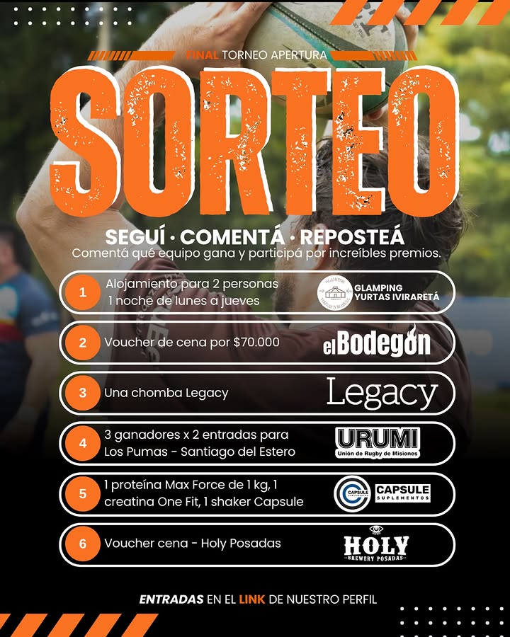 Imagen de 🏉🔥 SORTEO FINAL APERTURA 2026
Este sábado 9 de mayo v
