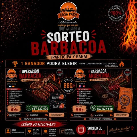Imagen de 🎉🔥 ¡SORTEO BARBACOA CASA PACO CARNICERÍA!🔥🎉

�