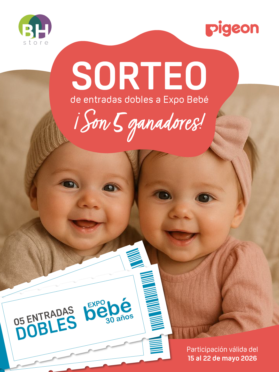 Imagen de ¿Aún sin entradas para @expobebe? Pigeon y @bthstore.cl te