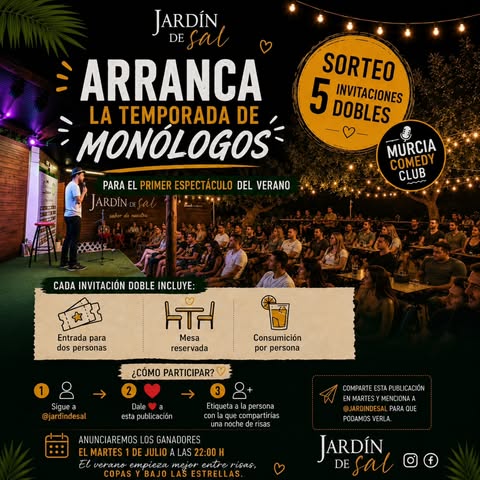 Imagen de 🎭 ¡ARRANCAMOS LA TEMPORADA DE MONÓLOGOS EN JARDÍN DE S