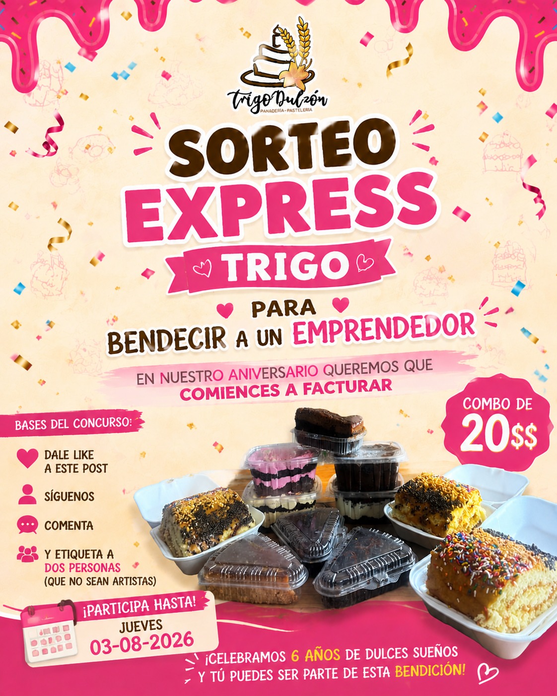 Imagen de ✨ ¡SORTEO EXPRESS EN TRIGO DULZÓN! ✨

En nuestro 6.° 