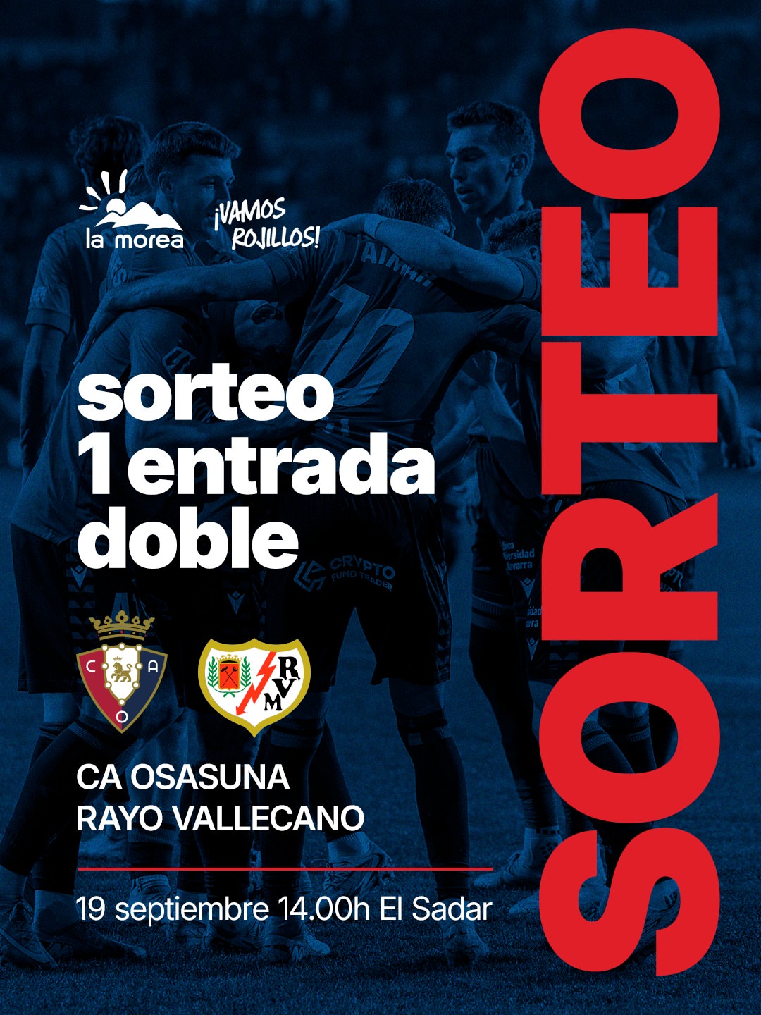 Imagen de ¡SORTEAMOS 1 ENTRADA DOBLE OSASUNA VS RAYO VALLECANO! 🔥
