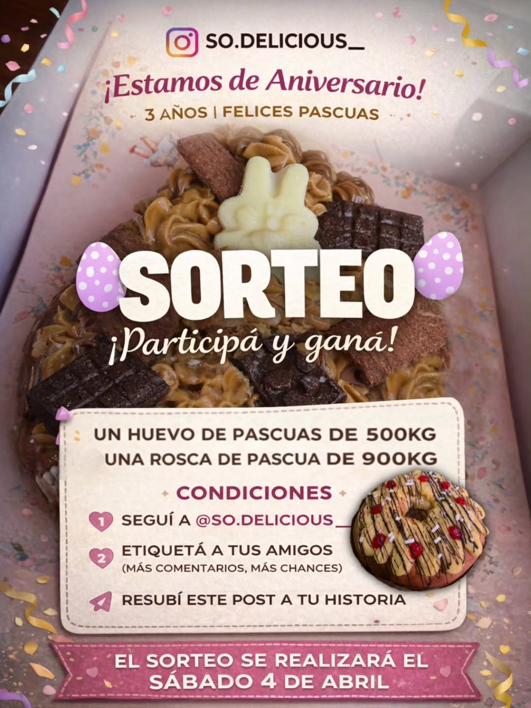 Imagen de 🎉 ¡SORTEO DE ANIVERSARIO + PASCUAS! 🐰🍫

Estamos cu