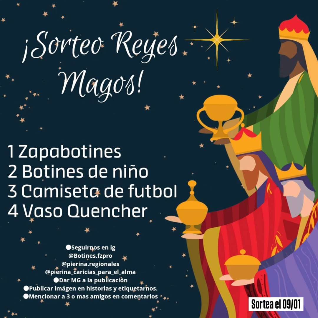 Imagen de ¡¡¡SORTEO DE REYES MAGOS!!! 🎁

¡Pierina y Botines.fz