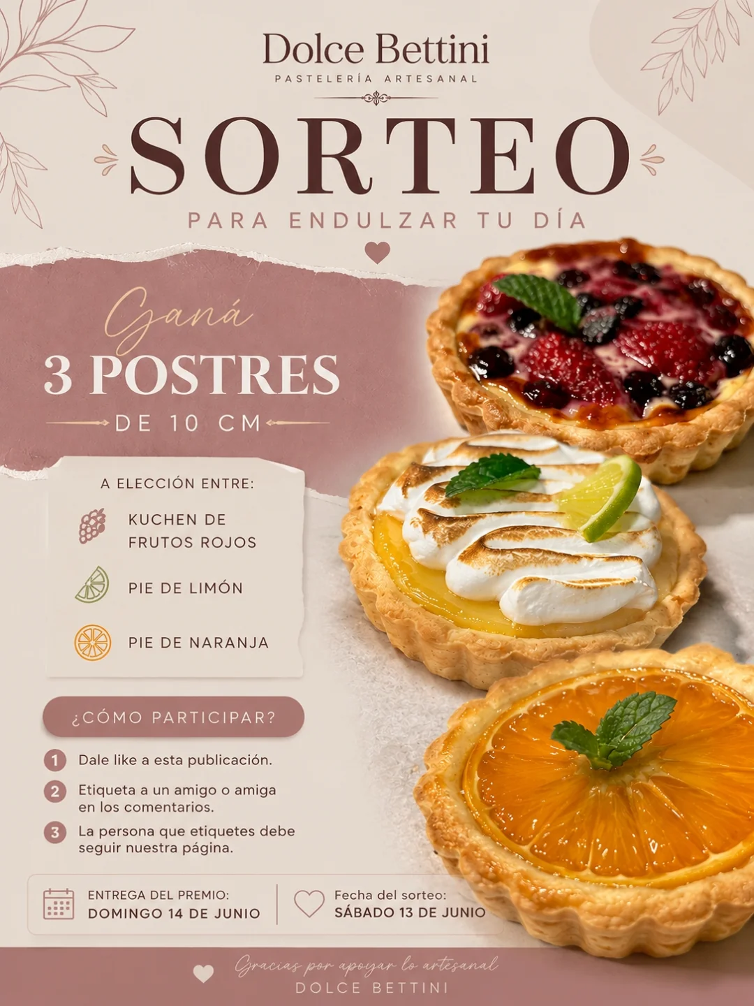 Imagen de 🎀 SORTEO DOLCE BETTINI🎀
¿Te gustaría disfrutar de 3 