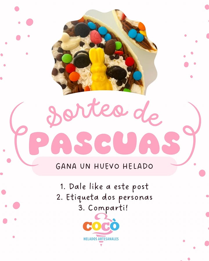 Imagen de #sorteo 
#pascuas2026🐰🍫♥️ 
#huevohelado