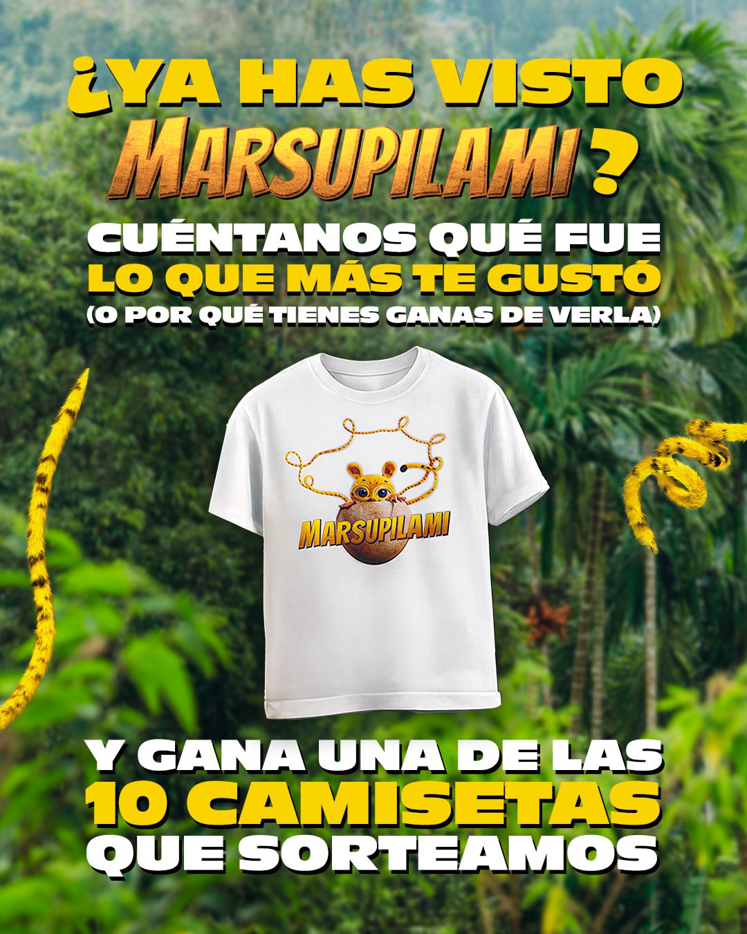 Imagen de ¡SORTEAMOS 10 CAMISETAS DE MARSUPILAMI! 🐾💛

La aventu