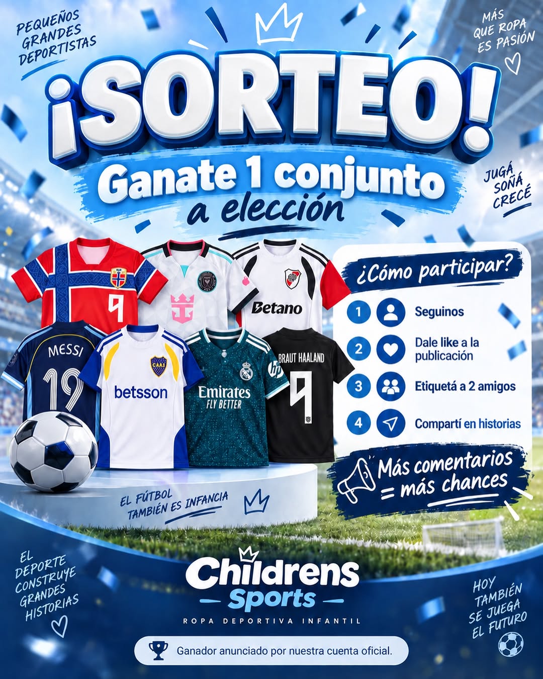 Imagen de 🎉⚽ ¡SORTEO EN CHILDRENS SPORTS! ⚽🎉
LLEGAMOS A LOS