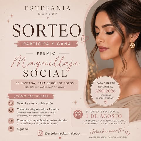 Imagen de ✨ ¡SORTEO! ✨

¿Te apetece disfrutar de un maquillaje p