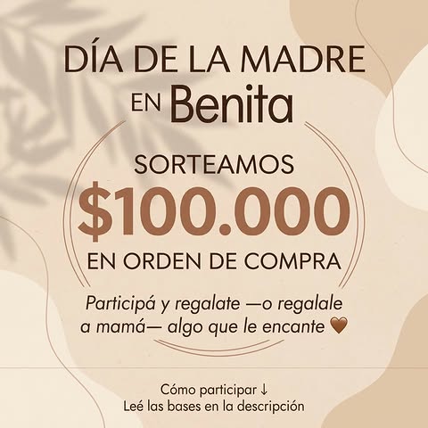 Imagen de 🌷 SORTEO DÍA DE LA MADRE 🌷

En Benita queremos festej