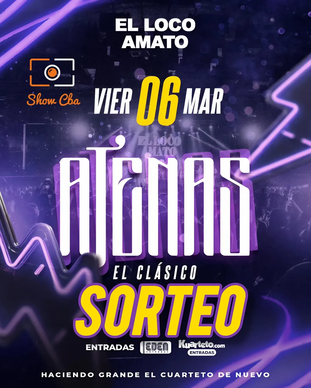 Imagen de 💣 #SORTEO EL LOCO AMATO ❤️⃤
🎟 DOS PASES DOBLES 
