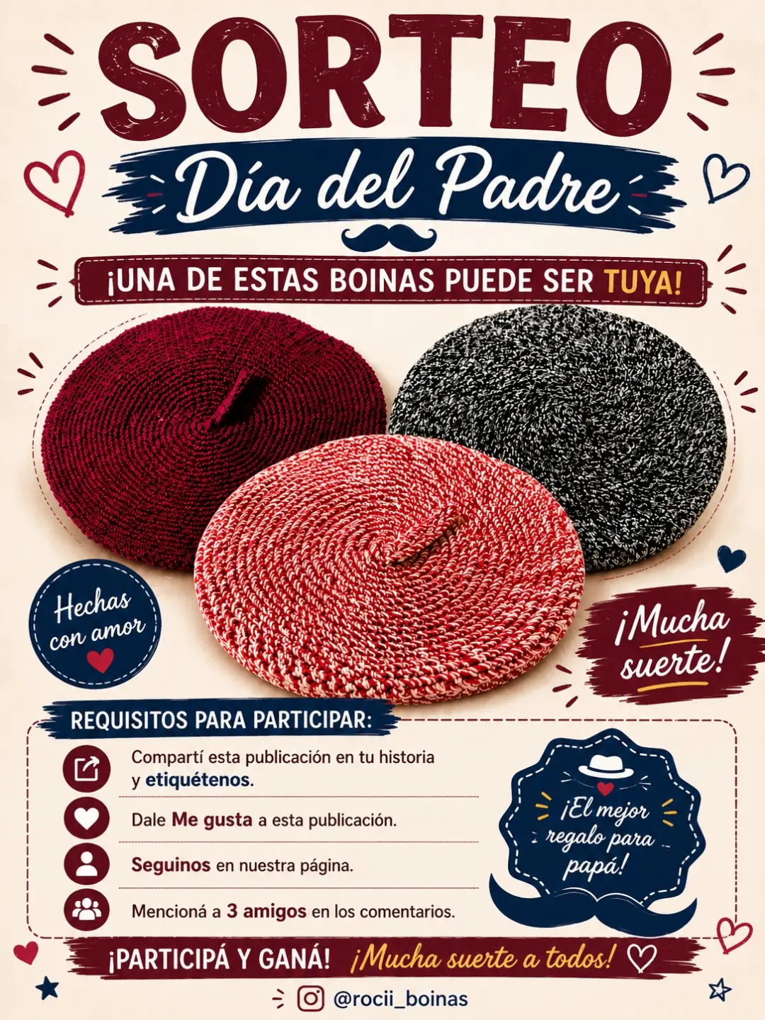 Imagen de 🎉🧢 ¡SORTEO DÍA DEL PADRE! 🧢🎉

✨ ¡Una de est
