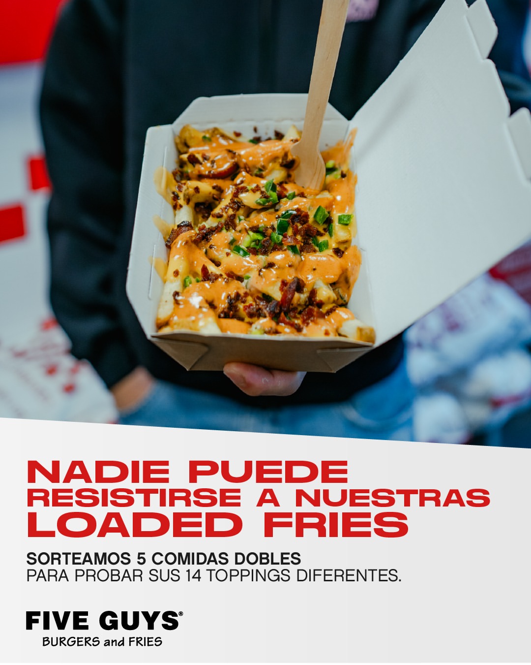 Imagen de NUEVO SORTEO

Participa y gana una experiencia en @fiveguyas