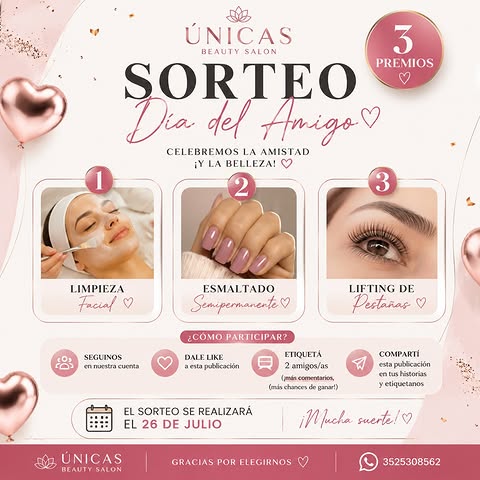 Imagen de 🎉✨ ¡SORTEO DÍA DEL AMIGO EN ÚNICAS BEAUTY SALON! ✨