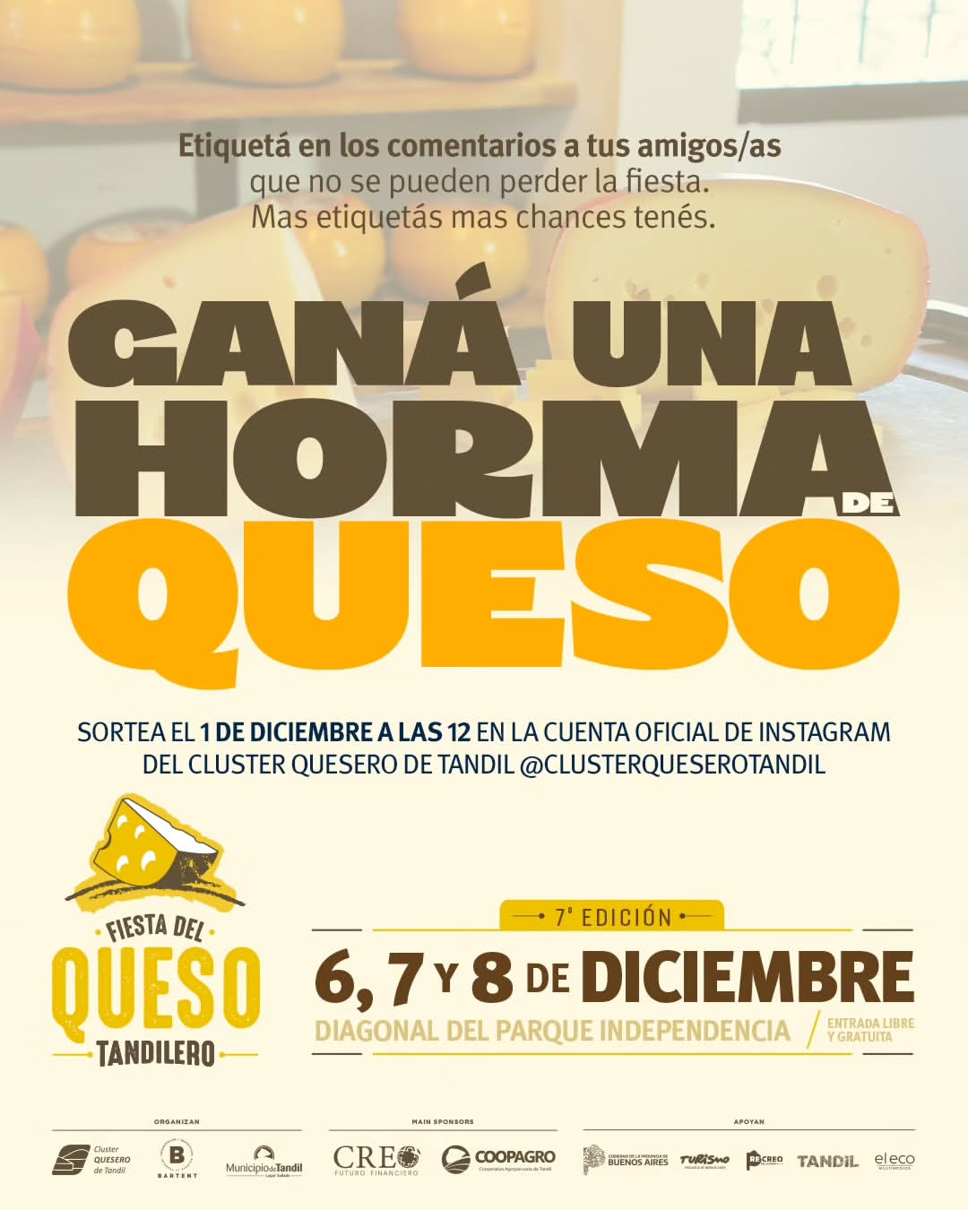 Imagen de 🎉 ¡SORTEO #FIESTADELQUESOTANDILERO! 🧀

¿Querés gana