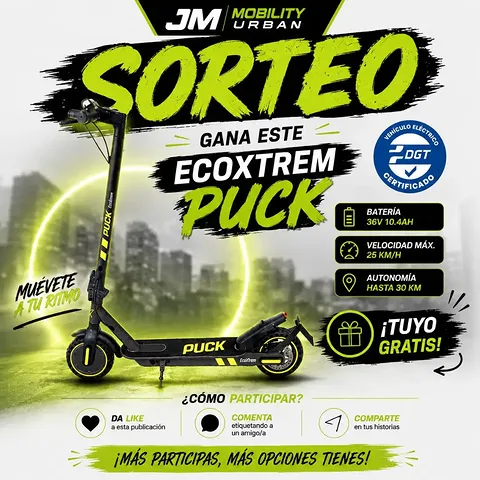 Imagen de 🎉🛴 ¡¡SORTEAZO EN JM MOBILITY URBAN!! 🛴🎉

¿Te 