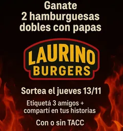 Imagen de 🎉 ¡SORTEO LAURINO BURGERS! 🍔🔥

Participá y ganate