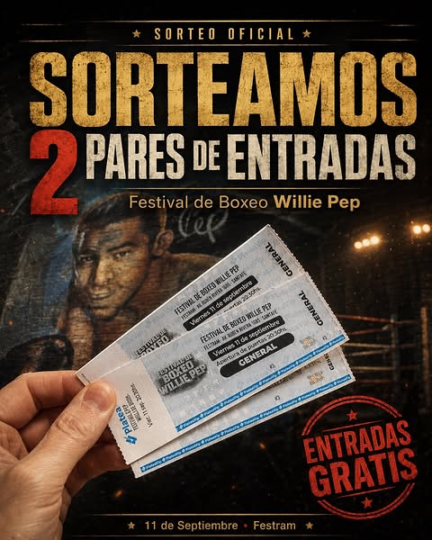 Imagen de ¡SORTEO FESTIVAL DE BOXEO WILLIE PEP! 🚨

¿Querés estar