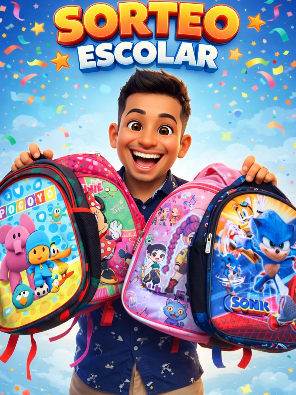Imagen de SORTEO 🎒🎒🎒 

4 GANADORES MOCHILAS TAMAÑO A4 /  1 M