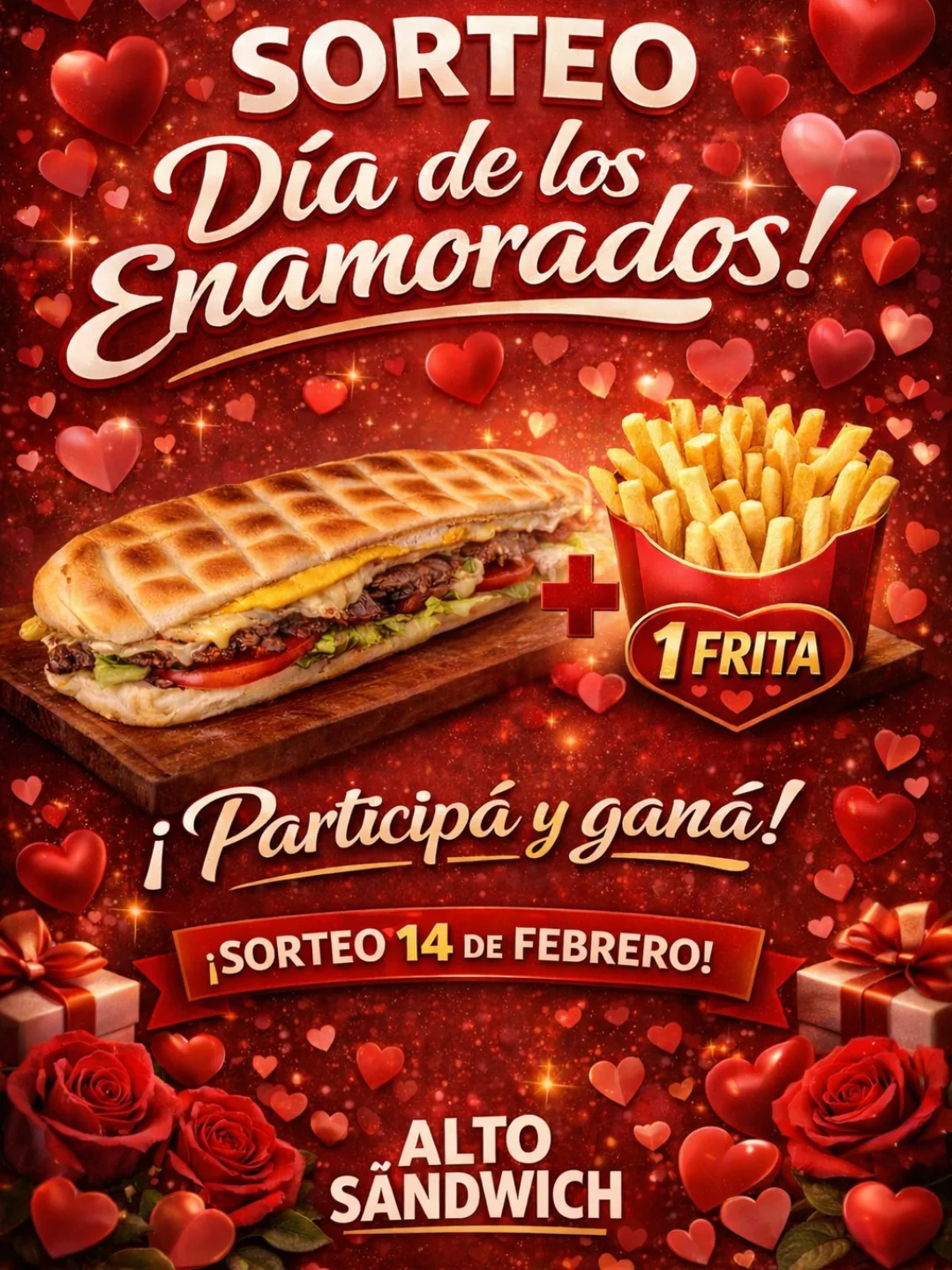 Imagen de 🔥 GRAN SORTEO SAN VALENTÍN – ALTO SÁNDWICH 🔥
Este 