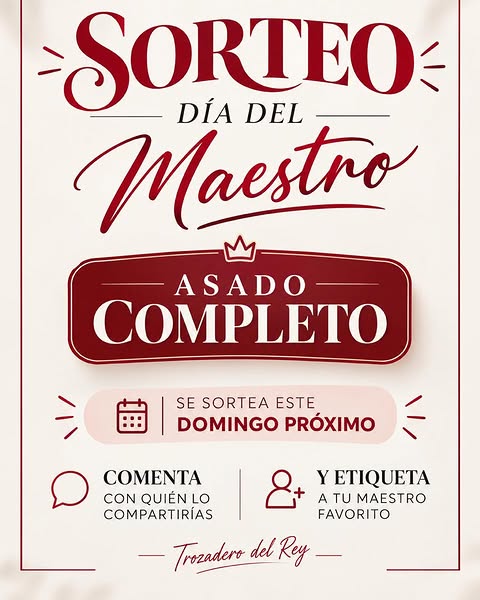 Imagen de 👑 SORTEO DÍA DEL MAESTRO 👑

Queremos homenajear a qui