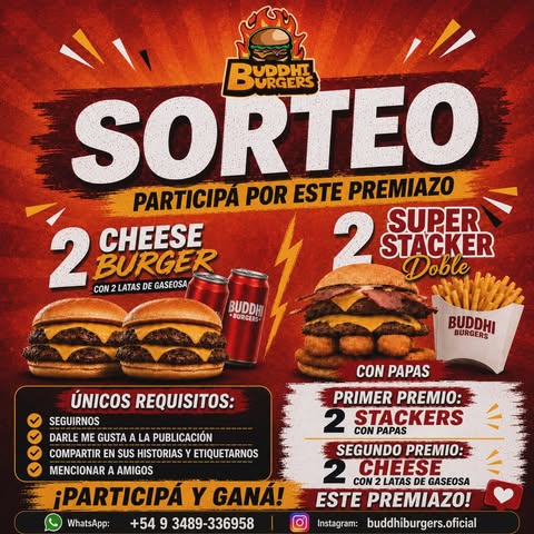 Imagen de 🎉🍔 ¡LLEGÓ EL SORTEO DE BUDDHI BURGERS! 🍔🎉#
SE 
