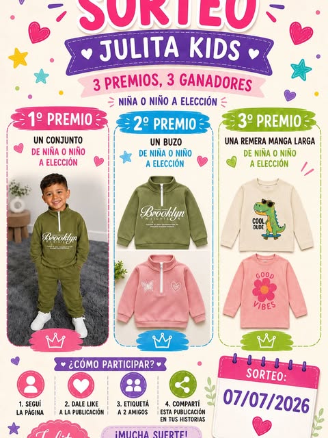 Imagen de 🎉✨ ¡SORTEO JULITA KIDS! ✨🎉

💖 ¡Llegó el mome