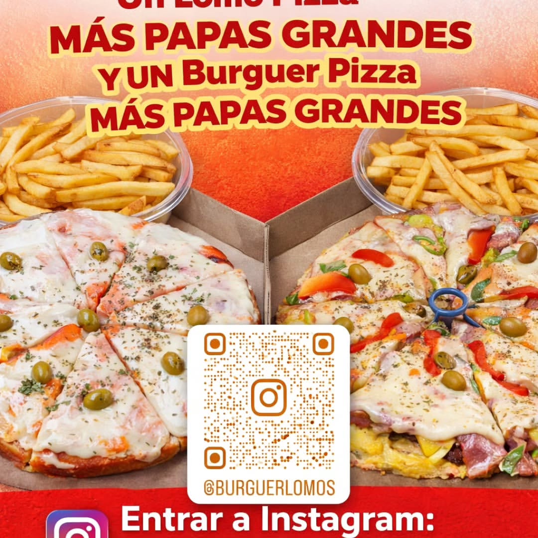 Imagen de Sorteamos 1 LomoPizza + Papas Gdes 1 BurguerPizza Más papas