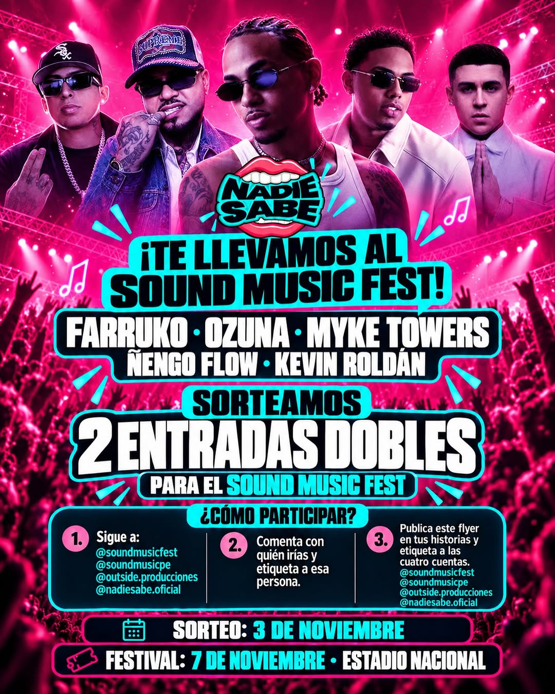Imagen de 🩷🔥 ¡TE LLEVAMOS AL SOUND MUSIC FEST!

¡Farruko, Ozun