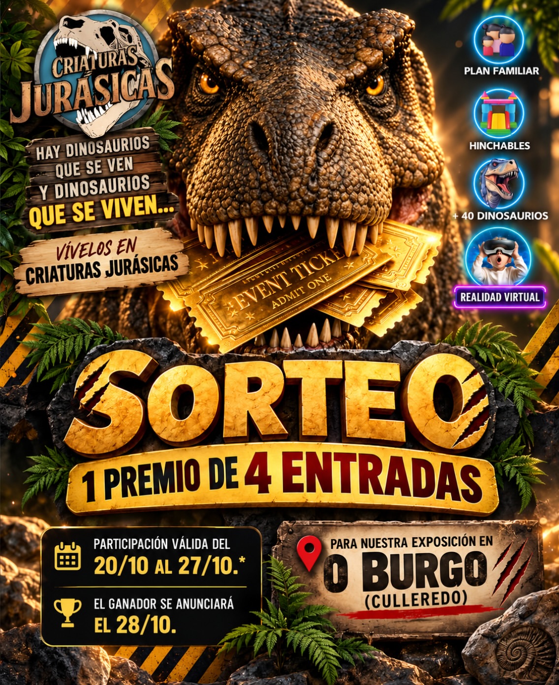 Imagen de 🦖🎉 ¡SORTEO JURÁSICO EN O BURGO! 🎉🦖

¿Te imagi