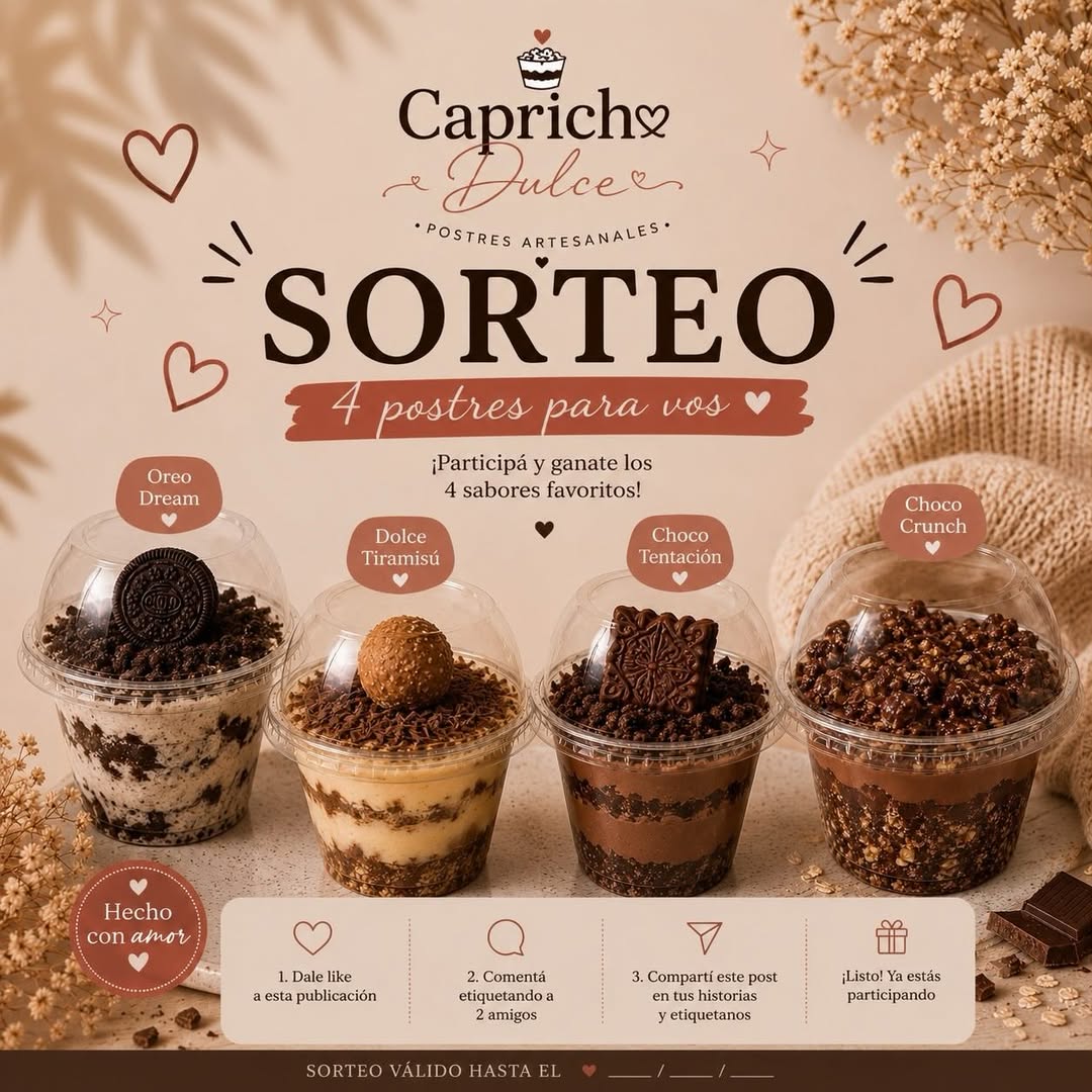 Imagen de 🎉✨ ¡SORTEO CAPRICHO DULCE! ✨🎉

¿Te gustaría gan