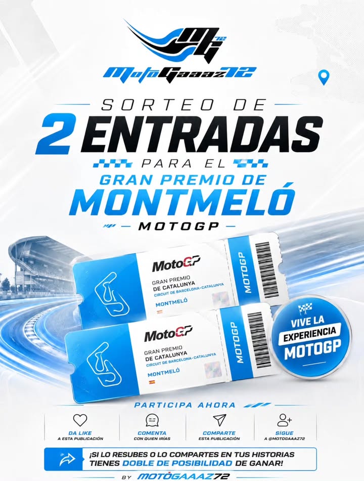 Imagen de ​¡SORTEO EXPRESS: MOTOGP DESDE LA GRADA! 🏁
​¿Quiere