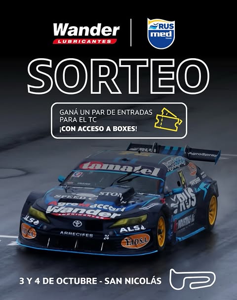 Imagen de 🏁 ¡SORTEO! 🏁

🎟️🏎️ Ganá un par de entradas