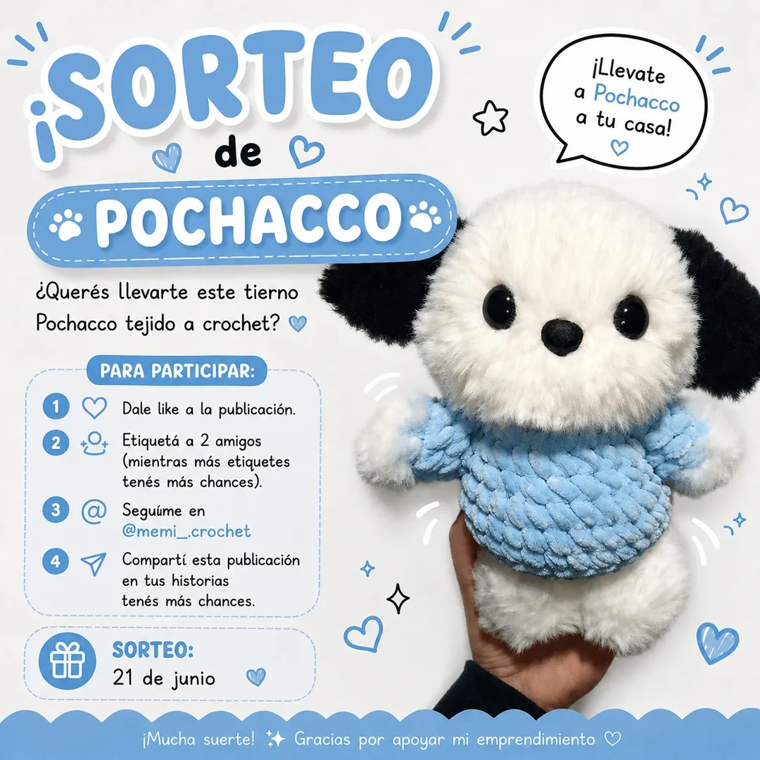 Imagen de 🎉 ¡SORTEO DE POCHACCO! 🎉

¡Quiero agradecerles por a