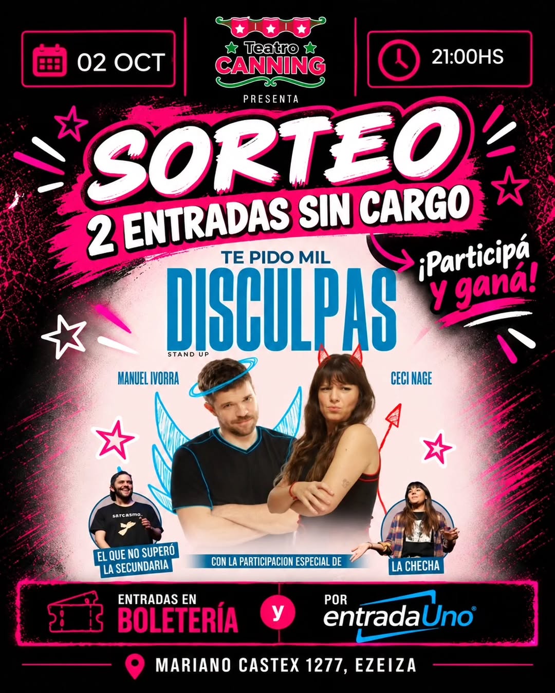 Imagen de 🎉 ¡SORTEO EN TEATRO CANNING! 🎉

¿Querés venir a ver