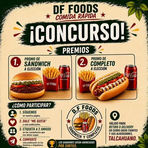 Imagen de 🎉🔥 ¡CONCURSO DF FOODS! 🔥🎉

¿Quieres disfrutar 