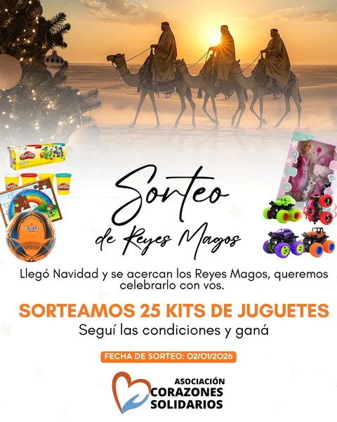 Imagen de 👑✨ SORTEO DE REYES MAGOS ✨👑

En @corazonessolidari