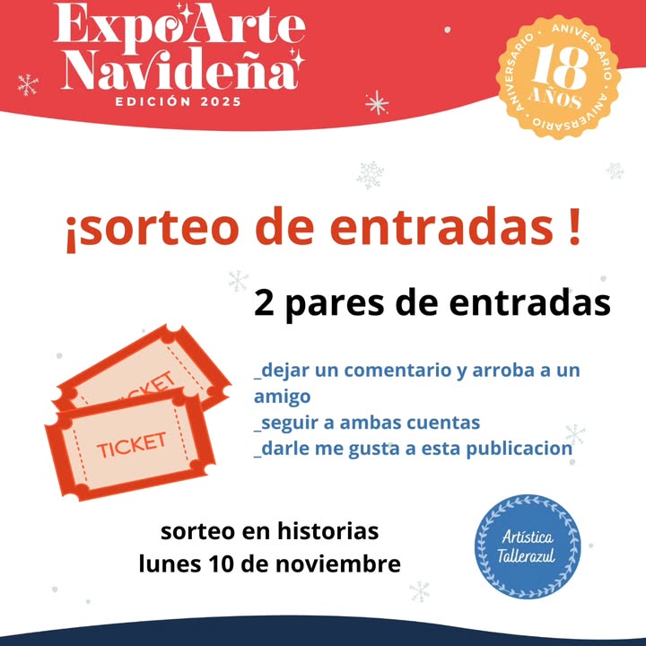 Imagen de 📍SORTEOOO!!! 🙌

GANATE 2 ENTRADAS PARA @expoartenavida
