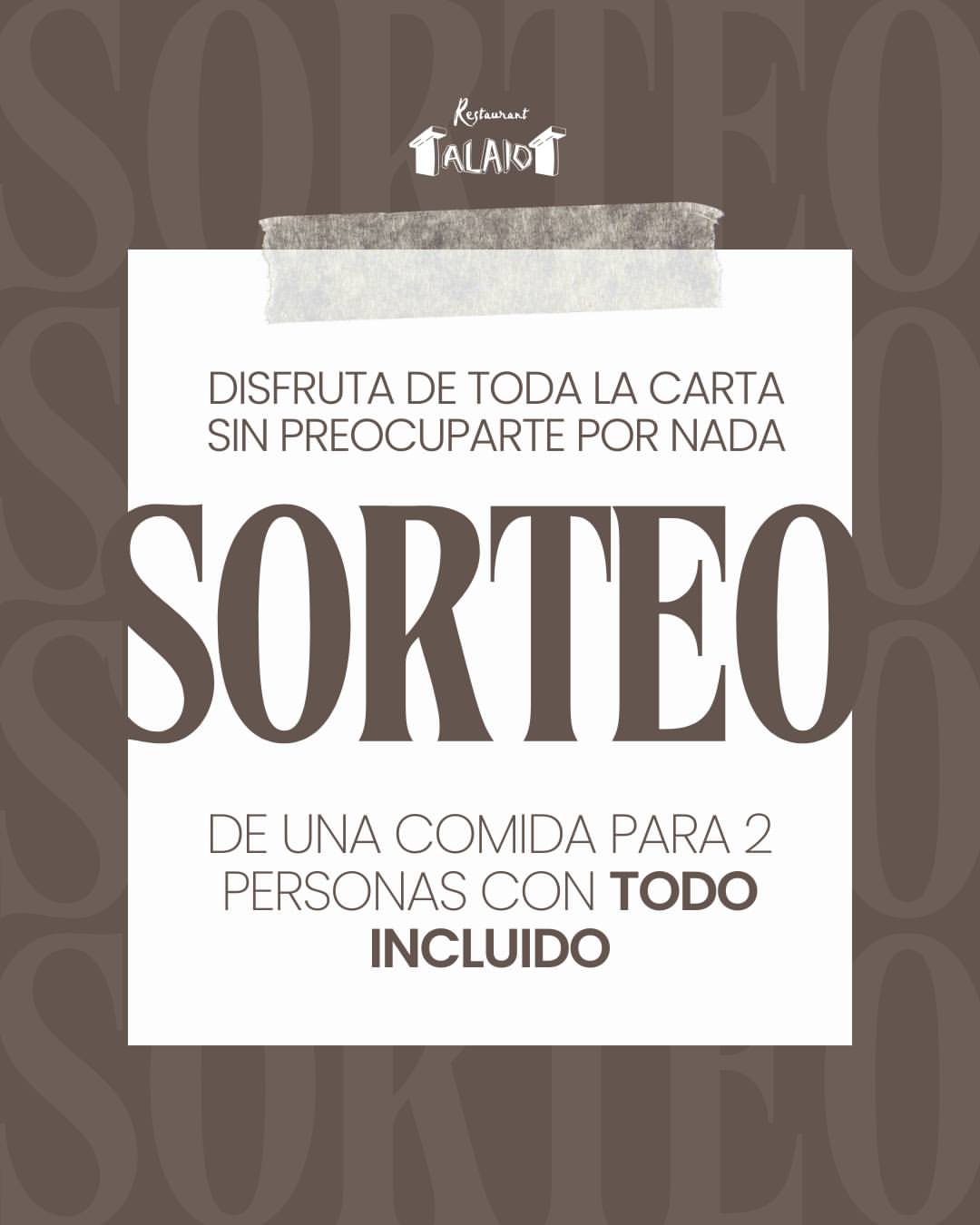 Imagen de 🍽️✨ ¡SORTEO DE UNA COMIDA PARA DOS!

¿Te apetece di