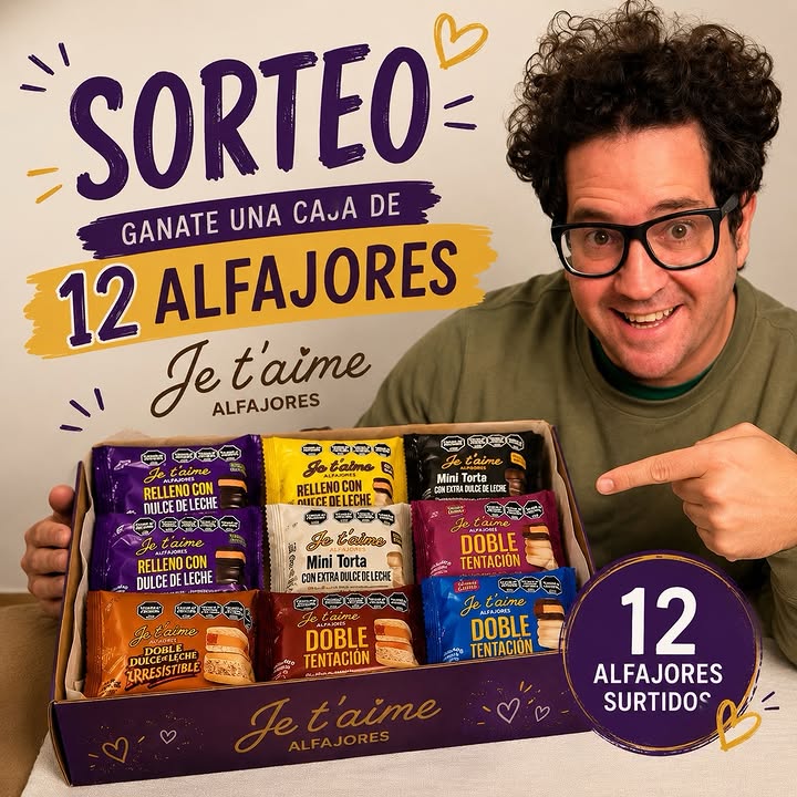 Imagen de 📣SORTEO
¡Ganá una caja de alfajores!

1️⃣ Seguí a 