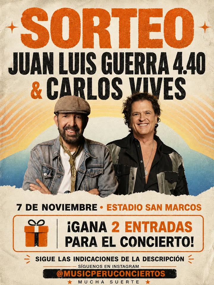 Imagen de 🎁 ¡SORTEO JUAN LUIS GUERRA 4.40 & CARLOS VIVES! 🔥

¡