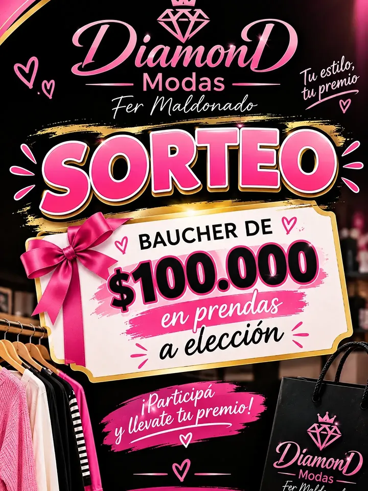 Imagen de 💖✨ ¡SORTEO IMPERDIBLE! ✨💖

👑 DIAMOND MODAS –