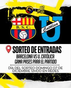 Imagen de 🤯¡SORTEOOOOOO DE ENTRADAS PARA EL BARCELONA VS U.CATÓLI