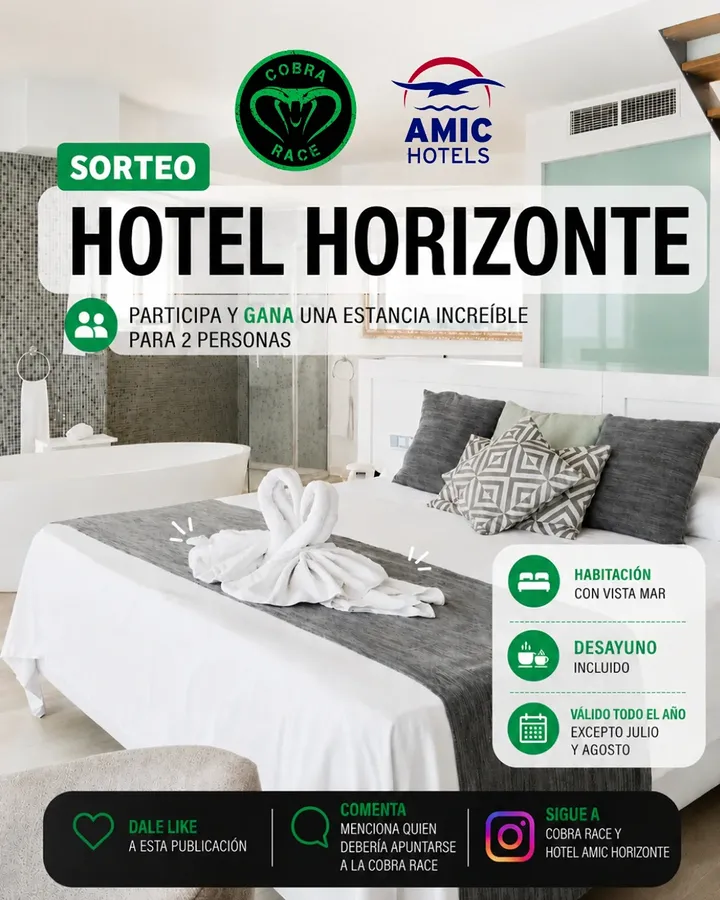 Imagen de 🏨🐍 ¡SORTEO COBRA RACE x HOTEL AMIC HORIZONTE! 🐍�